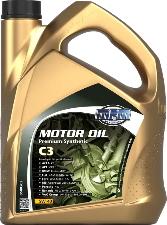 MPM Oil Huile moteur 5W40 Premium Synthetic C3 - 5 Litre