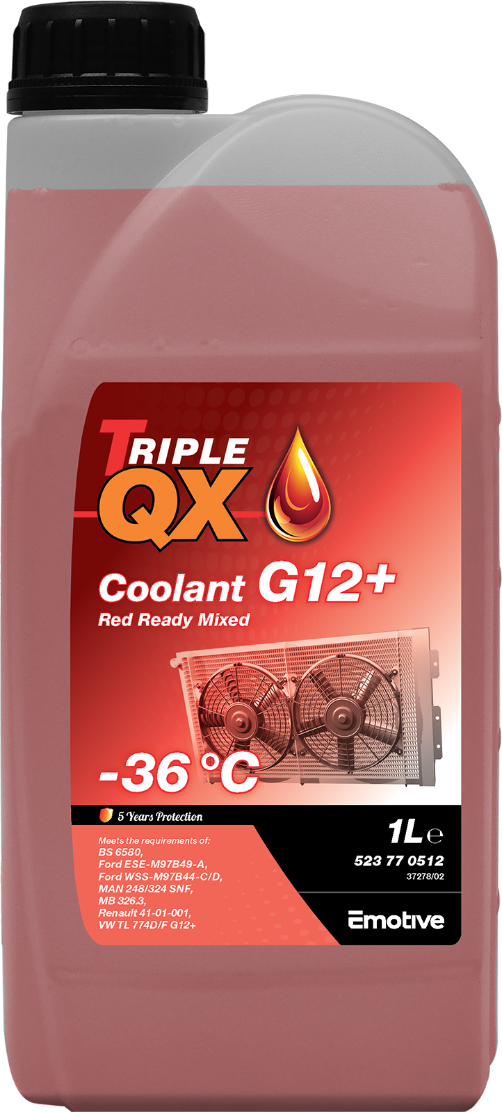 TRIPLE QX Red Ready Mixed Antifreeze-Coolant G12+ 2