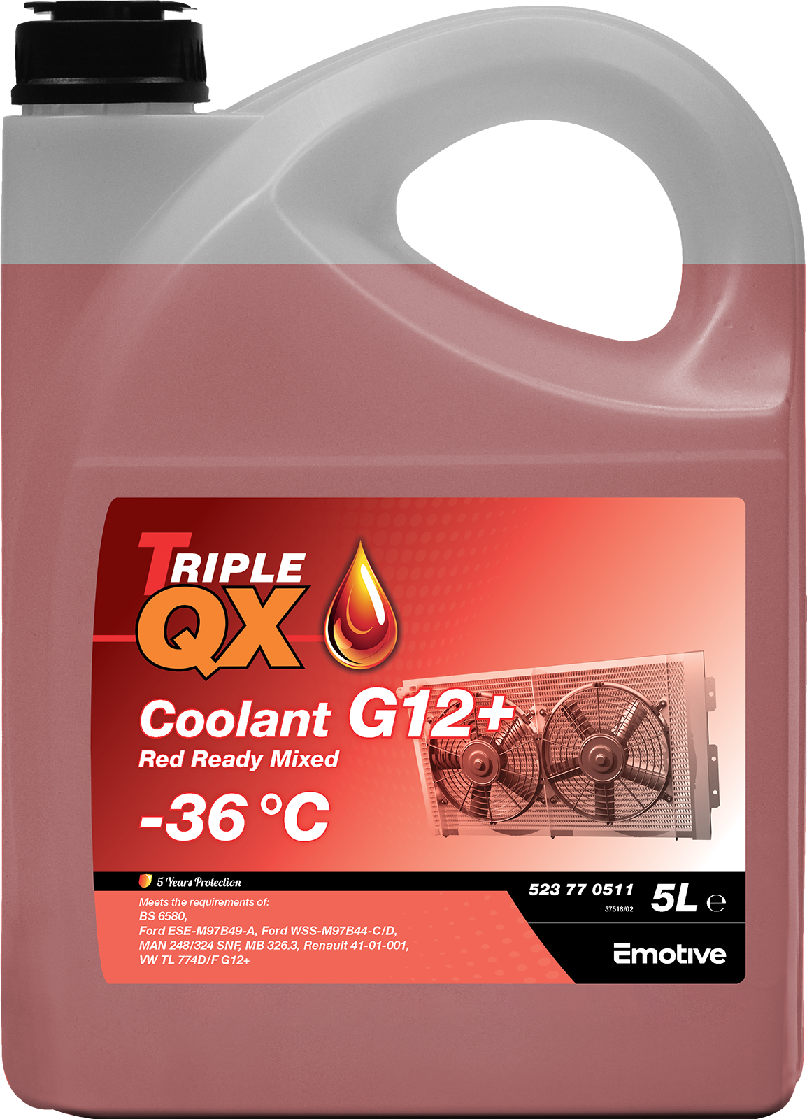TRIPLE QX Red Ready Mixed Antifreeze-Coolant G12+ 3